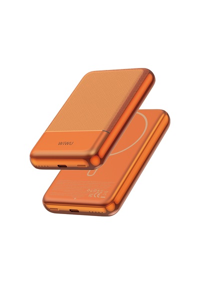 Wiwu Wi-p089 Led Işık Göstergeli Pd 20w Kablosuz Powerbank 10.000mah 15w Turuncu