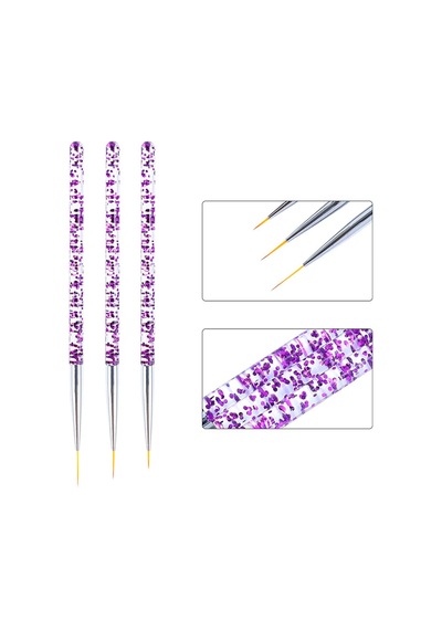Nail Art Çizim Fırça Seti Mor