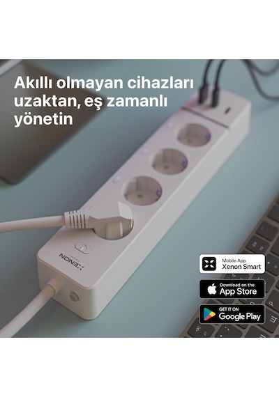 Xenon Smart Akıllı Turbo Fanlı Isıtıcı İç Mekan Wi-fi Isıtma Cihazı Ultra Sessiz Ptc Seramik Space Heater Ve Çoklu Priz Seti