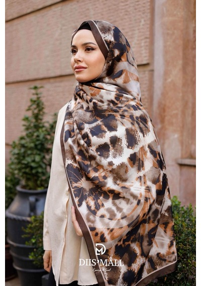 Mimiyum Sarmaşık Leopar Şal Kahve Rengi