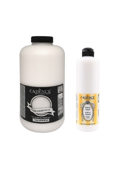 Antik Beyaz Hybrid Multisurface 2 Litre H-004+750ml. Su Bazlı Yarı Mat Vernik Karışık Karışık