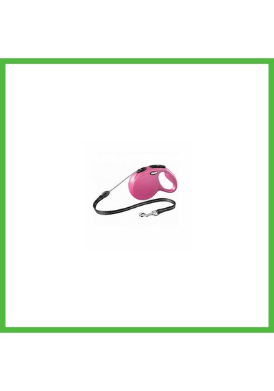 Vaveni New Classic Otomatik İp Köpek Gezdirme Tasması Small 5 Mt Pembe Arz