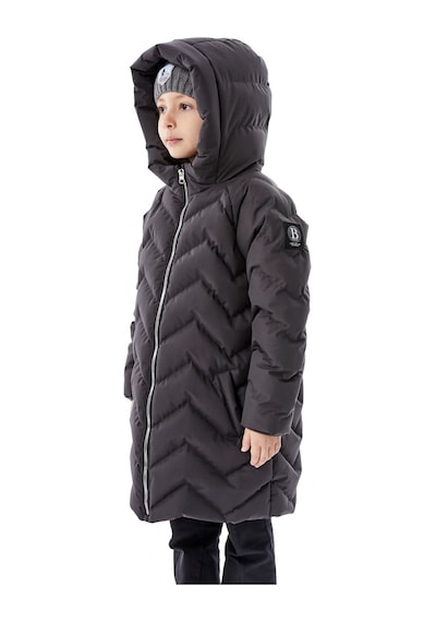 Benitto Kids Kız Çocuk Kapüşonlu Kışlık Şişme Mont 51353 Gri