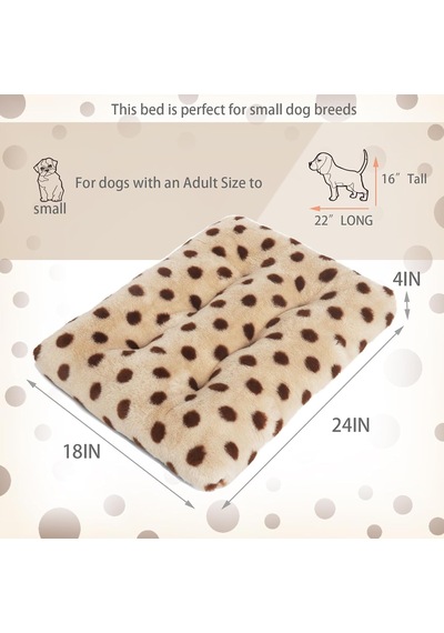 24x18 Köpek Yatağı Sandık Bej Kahve Noktalı Bej, Rahat Köpek Sandığı Mat 50 Cm, Kaymaz, Yıkanabilir Küçük K