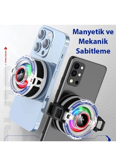 Memo Cx16 Apple iOS Uyumlu, Android Soğutucu 15w15w Manyetik Rgb Telefon Soğutucu Anında Hızlı Soğutma Sessiz Fa