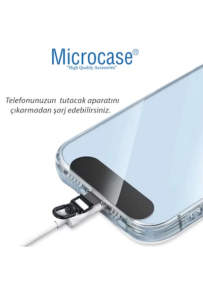 Microcase 360 Döner Başlıklı Telefon İp Askılıklar İçin Paslanmaz Çelik Tutacak Bağlantı Parçası-al4926 Siyah