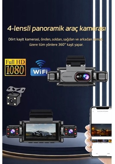 360 Wifi Quad Araç Kamerası