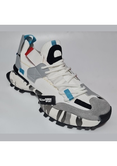 Scootland Bağlı Lastikli Triko Fashion Sport Erkek Spor Ayakkabı 19279 Beyaz