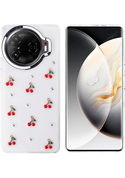 Tecno Camon 30 Pro 5g Kılıf Airbag Tasarımlı Simli Şeffaf Zore Kutup Kapak