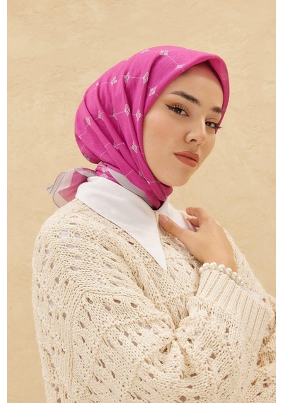 Silk Home Olinda Eşarp - Fuşya Gri - Fuşya Gri
