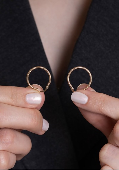 14 Ayar Altın Hasır Küpe 1,9 Cm Sarı Altın