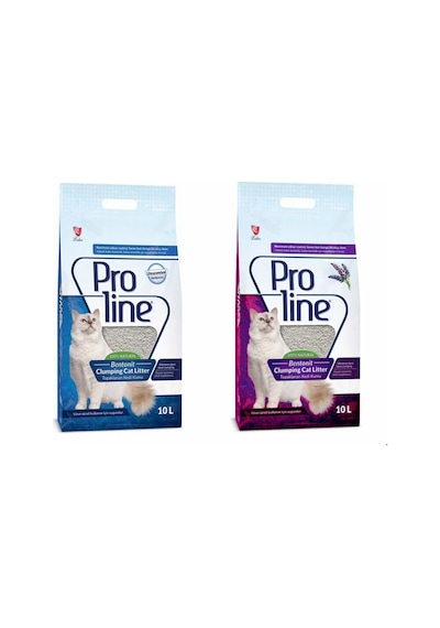 Proline Parfümsüz Kedi Kumu 10 L + Proline Lavanta Kokulu Kedi Kumu 10 L