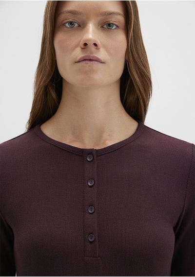 Mavi - Uzun Kollu Bordo Basic Tişört 1613621-70223 Bordo