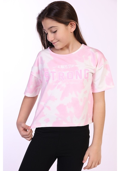 Toontoy Kids Toontoy Kız Çocuk Strong Baskılı Batikli Tişört Kahverengi