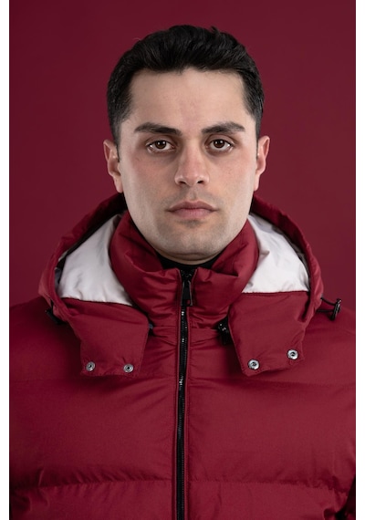 Slimfit Kapşonlu Astarlı Erkek Şişme Puffer Mont 001