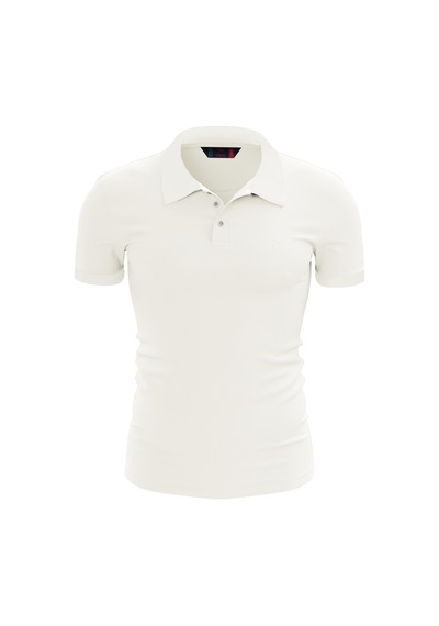 Raru Pamuk Büyük Beden Polo T-shirt Ingens Ekru Ekru