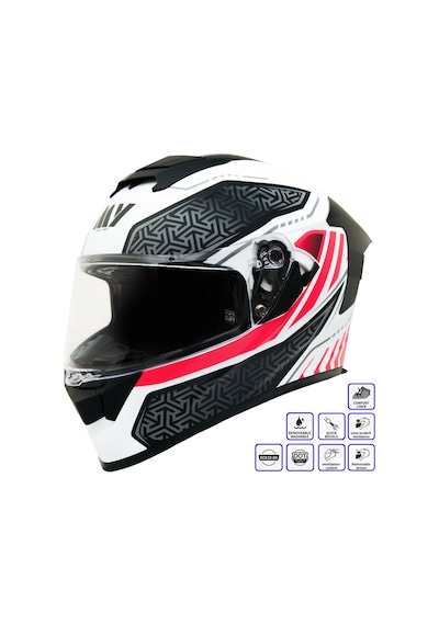 My Helmets Mks001-wrb Yarış Spoiler Güneş Vizörlü Şeffaf Full Face Motosiklet Kaskı