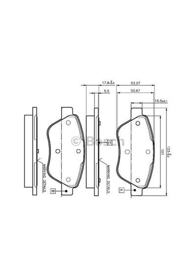BOSCH 0986TB2835 Fren Balatası Ön Fıssız Albea 1.3 Doblo 01- Panda 03- / Corsa E 14- Corsa D 06- Adam 13-