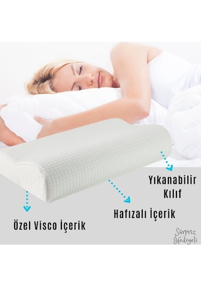 Visko Boyun Yastığı Viskon Yastık Visko Love Yastık Visko Yastık Ortopedik Yastık Visko Beyaz