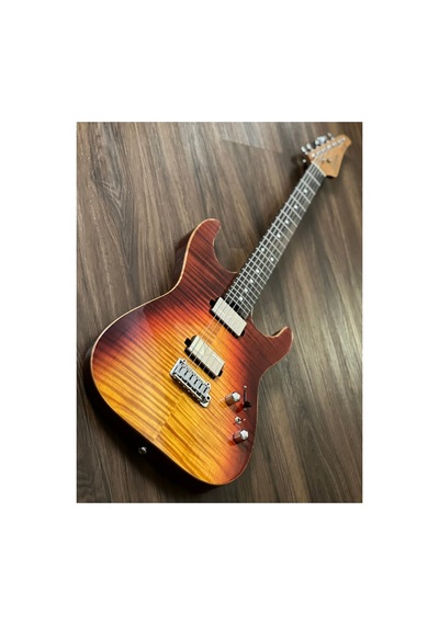Soloking Ms-1 Custom 22 Hh Mod Flat Top With Fishman Fluence İn Fire Wakesurf With Rosewood Fb W/gig