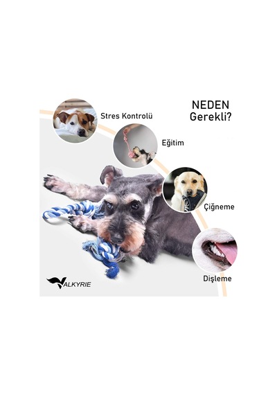 Valkyrie 4 Lü Köpek Diş İpi Oyuncağı Seti Isırma Çekiştirme Eğitim Toplu Halat Oyuncak