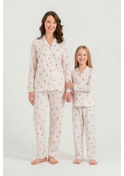 Rolypoly Anne Kız Teddy Bears Pembe Gömlek Pijama Takımı Rp3913-a-v1 Rp3913-a-v1