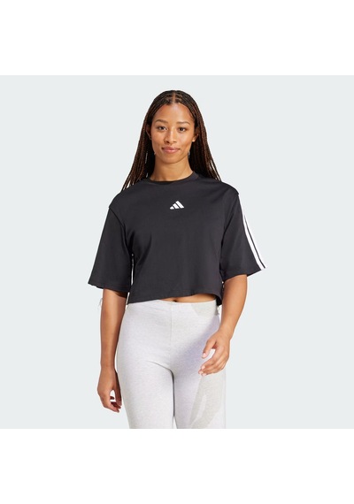 Adidas Essentials 3-stripes Cotton Loose Kadın T-shirt Jd4998 Siyah