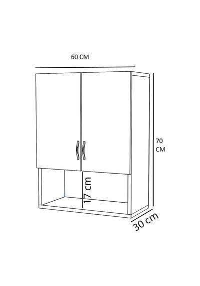 2 Kapaklı, Aynasız Moda Banyo Lavabo Dolabı, Aynasız Üst Dolabı - Beyaz Çok Renkli 2 Kapaklı, Aynasız Moda Banyo Lavabo Dolabı, Aynasız Üst Dolabı - Beyaz Çok Renkli