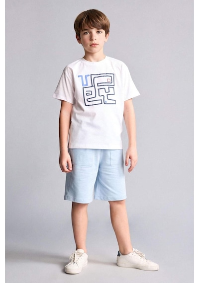Defacto Regular Fıt Sweatshirt Kumaşı Şort Erkek Çocuk H2696a826hsbe366 Mavi-be366