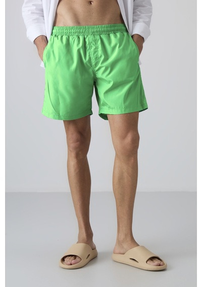 Tommylife Neon Yeşil Hızlı Kuruyan Standart Fit Erkek Deniz Şortu - 81237