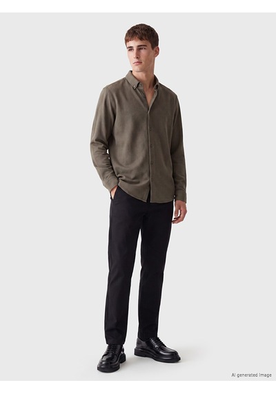 Lcw Vision Yeşil Slim Fit Erkek Dokulu Gömlek