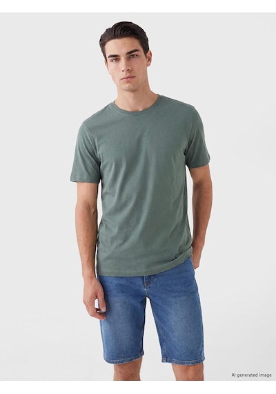Lcwaıkıkı Classic Yeşil Regular Fit %100 Pamuk Erkek Tişört