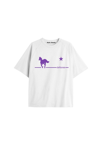 Kalic Studio Deftones Ünisex Oversize T-shirt Beyaz