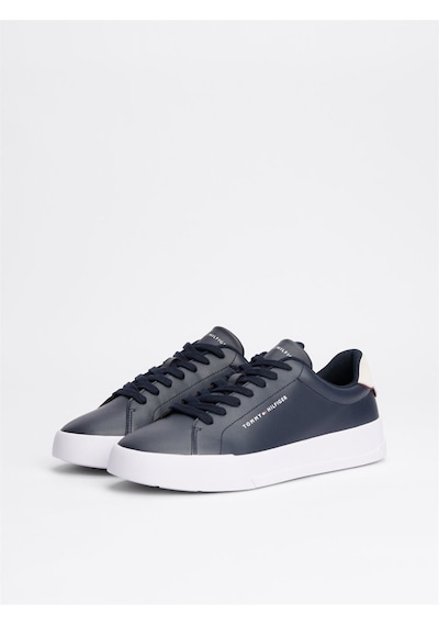 Tommy Hilfiger Th Court Lth Detaıl Ess Erkek Mavi Sneakers - Fm0fm05367