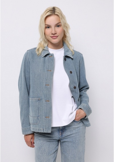 Colins Regular Fit Düğmeli Astarsız Kadın Mavi Ceket Cl1076229 Q1.v1 Dn44522 Denim