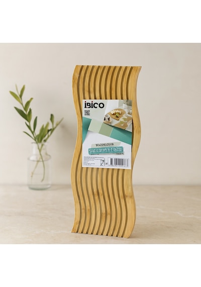 Bambu Servis Sunum Tahtası 17x39x1.5 Cm Çift Yüzlü Dalgalı/kanallı Çok Renkli