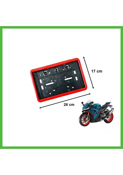 Vaveni Çerçeveli Dikdörtgen Plakalık Plaka Altlığı Kırmızı 26x17cm 1 Adet Arz