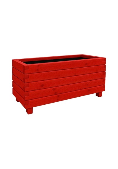 Ahşap Çiçeklik 100x30x40 Cm Emprenyeli Dış Mekan Saksısı