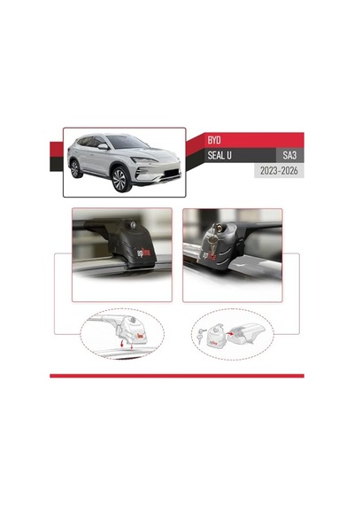 Byd Seal U 2023-2025 Arası İle Uyumlu Ace-2 Ara Atkı Tavan Barı Siyah 2 Adet Diğer