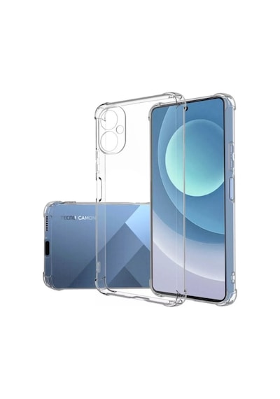 Tecno Spark 9t Kapak Kamera Korumalı Airbag Antishock Köşe Korumalı Şeffaf Silikon Kılıf