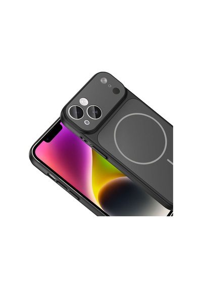 Apple Uyumlu iPhone 13 Kılıf M-safe Şarj Özellikli Kamera Korumalı Formen Kapak Siyah