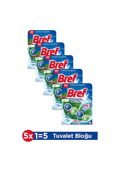 Bref Wc Power Aktiv Tekli Paket Katı Tuvalet Bloğu Çam 5'li Set set-hnkdtj-111-5514