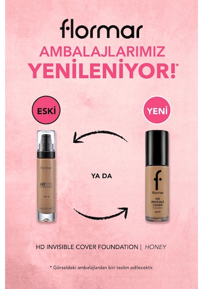 Flormar Doğal Bitişli Fondöten- Invisible Cover HD Fdt. - 120 Honey - 8682536059176