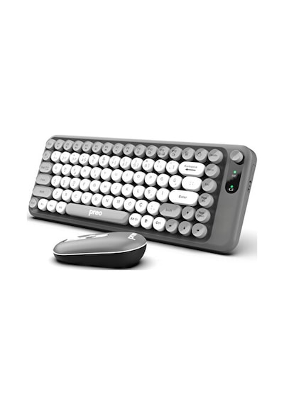 Preo K10 Sessiz Combo Kablosuz Klavye Mouse Seti Antrasit