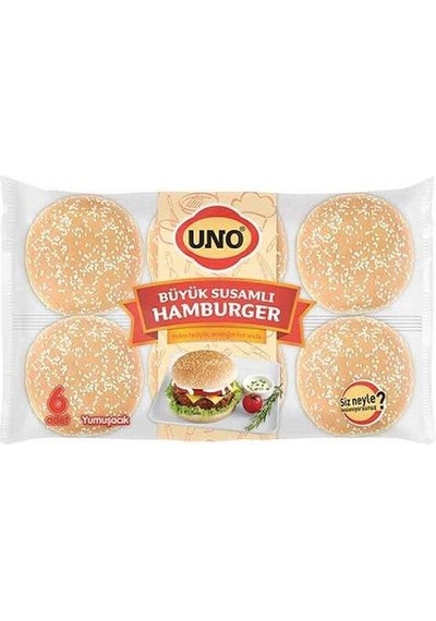 Uno Premium Susamlı Hamburger Ekmeği 6 Adet 510 G