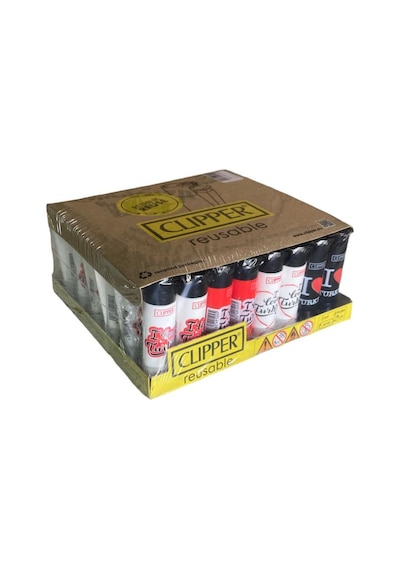 Clipper Pocket Turkey Desenli Taşlı Çakmak 48 Adet 0008