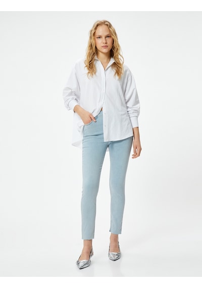 Koton Dar Kesim Yüksek Bel Kot Pantolon Esnek Cepli Pamuklu - Carmen Skinny Jeans Açık İndigo 4sal40054md Açık İndigo Koton Dar Kesim Yüksek Bel Kot Pantolon Esnek Cepli Pamuklu - Carmen Skinny Jeans Açık İndigo 4sal40054md Açık İndigo