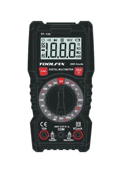 Toolfix Tf-133 Dijital Multimetre Ölçü Aleti 600v Lcd Ekranlı