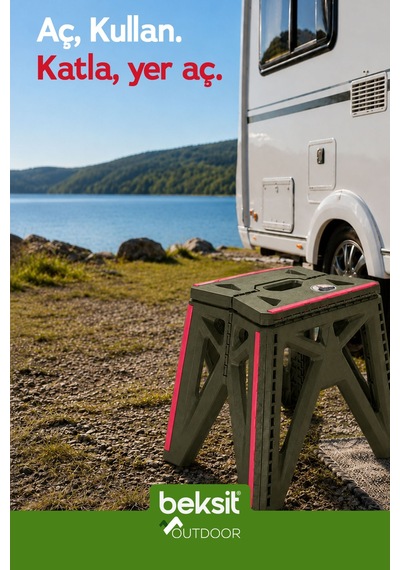 Outdoor Herkül M Katlanır Reflektörlü Tabure Haki Yeşil Yeşil Yeşil