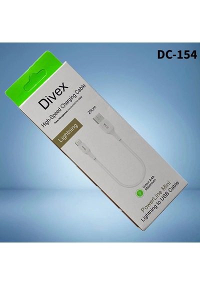Divex 2.4a Lightning To Usb Hızlı Şarj Kablosu 25cm Dc-154